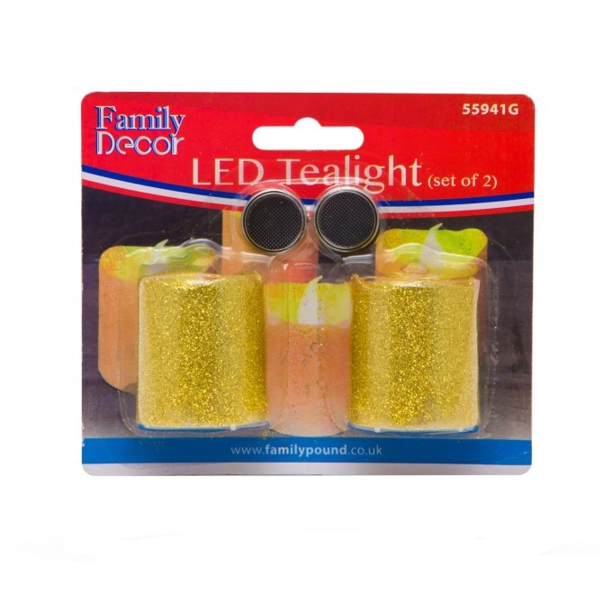 Set 2 bucati, lumanare LED-uri de culoarea alb cald, aurii