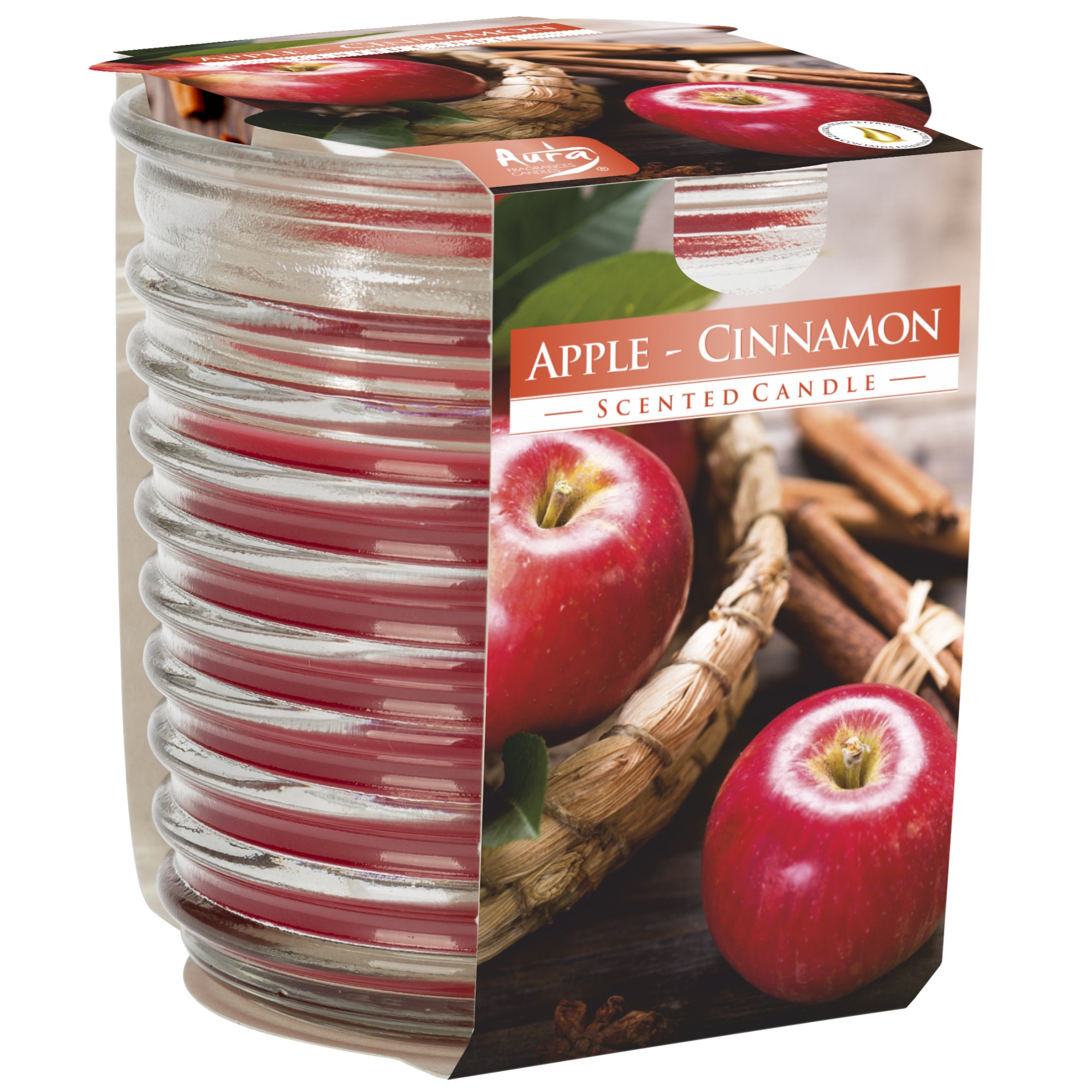 Lumanare ornamentala parfumata in trei culori Bispol Apple-Cinnamon SNW80-1-87 1buc