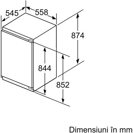 Frigider incorporabil cu 1 usa Bosch KIR21AFF0, 144 l, Clasa A++, FreshSense, Raft ajustabil, SuperCooling, VitaFresh, H 88 cm, Argintiu