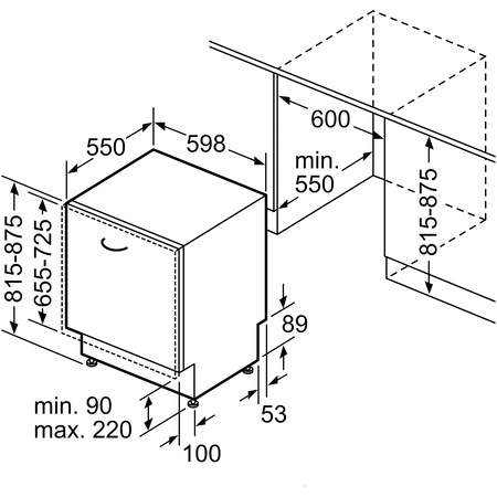 Masina de spalat vase incorporabila Bosch SMV4HTX33E, 12 seturi, 6 programe, Clasa A++, Home Connect, 60 cm,