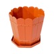 Ghiveci cu Tavita STERK Rustic, 24x22 cm, 5L, Plastic Portocaliu, Ghiveci pentru Flori, Ghiveci cu Tavita pentru Flori, Ghivece, Ghivece Plastic cu Tavita, Articole Decorative, Ghivece cu Tavita pentru Flori, Ghivece cu Tava pentru Flori