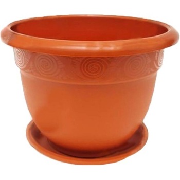 Ghiveci cu Tava STERK, 15x12 cm, Plastic Maro Ghiveci cu Tava STERK, 15x12 cm, Plastic Maro