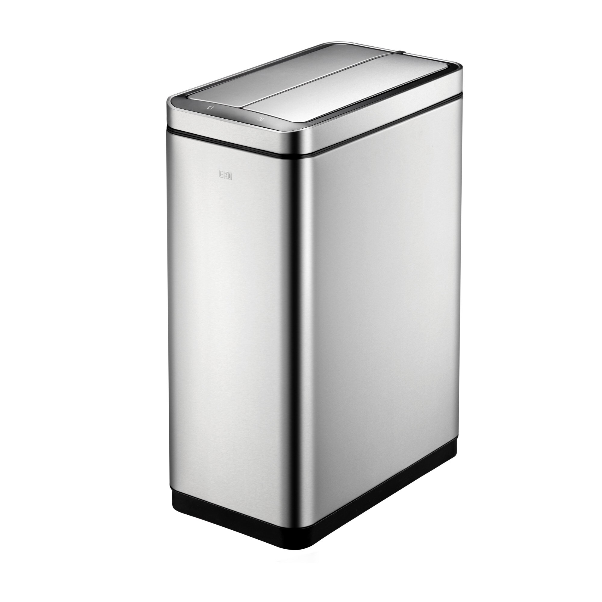 Cos de gunoi EKO Deluxe Phantom cu senzor, model designer, capac cu inchidere cu amortizare, 20+20 litri, 46 x 27 x 66-h cm