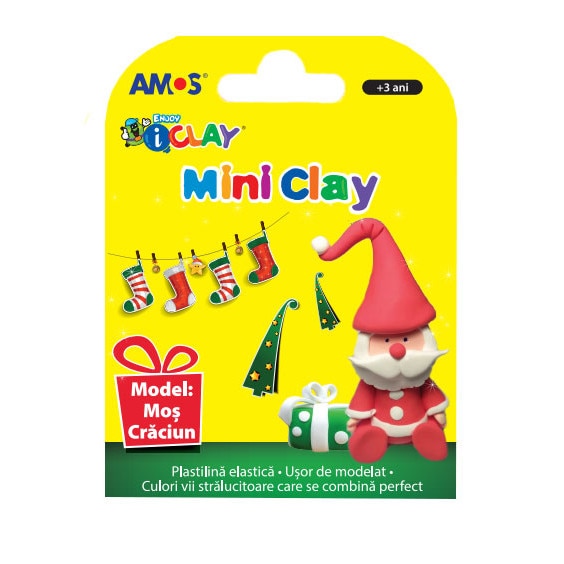 Plastilina AMOS iClay MiniClay AM-271M, Mos Craciun (2ro,1gb,1ab) 30g