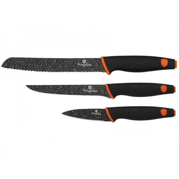 Set cutite 3 piese,Berlibger Haus, negru/portocaliu