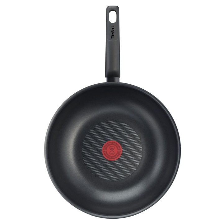 Tigaie Wok Tefal Simple Cook, Thermo-Signal, invelis antiaderent din titan, 28 cm