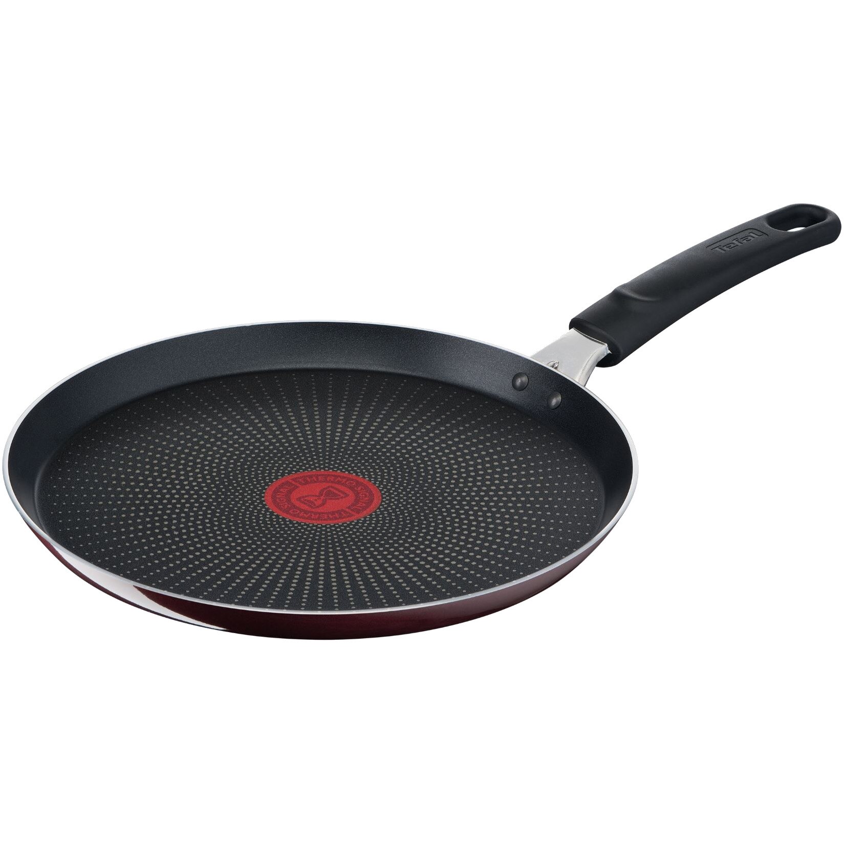 Tigaie cu maner, de clatite, Tefal Resist, 25 cm, mov, indicator Thermo Spot