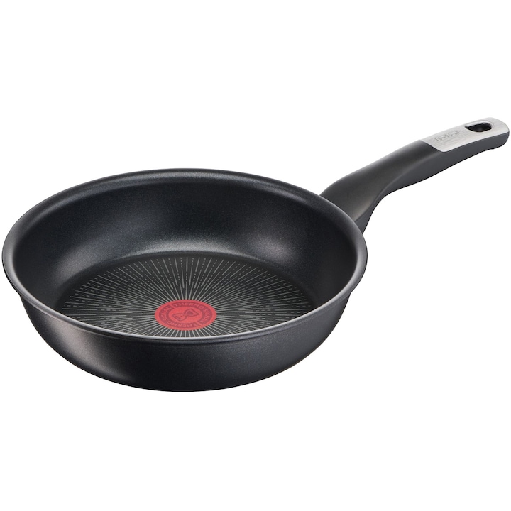 Тиган Tefal Unlimited, 24 см, индукция, титаниево незалепващо покритие, индикатор Thermo-Signal, база Thermo-Fusion, черен