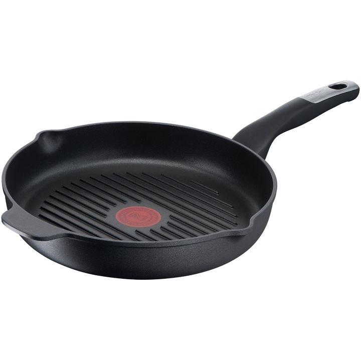 Tigaie grill Tefal Unlimited, Thermo-Signal, Thermo-Fusion, invelis antiaderent din titan, 26 cm