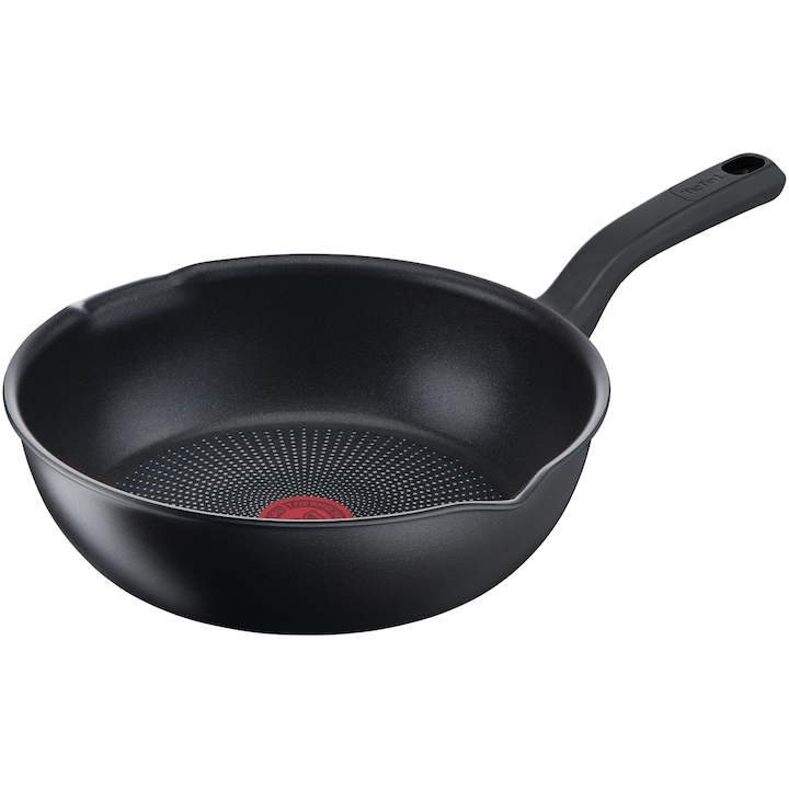 Tigaie Wok Tefal So Chef, 26 cm, negru, inductie, indicator Thermo Signal