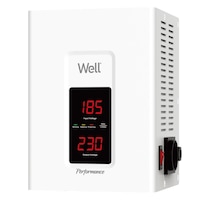 Stabilizator de tensiune cu servomotor Well Performance 1000VA/600W, Eficienta 95%, protectie la supratensiuni, scurt-circuit si supraincalzire,alb
