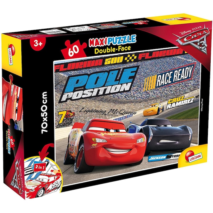 Puzzle de colorat maxi, Cars 3, 60 piese