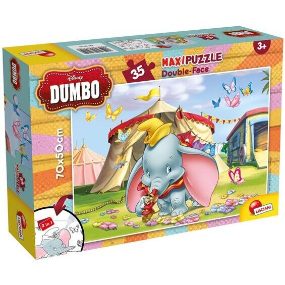 Puzzle de colorat maxi, Dumbo, 35 piese