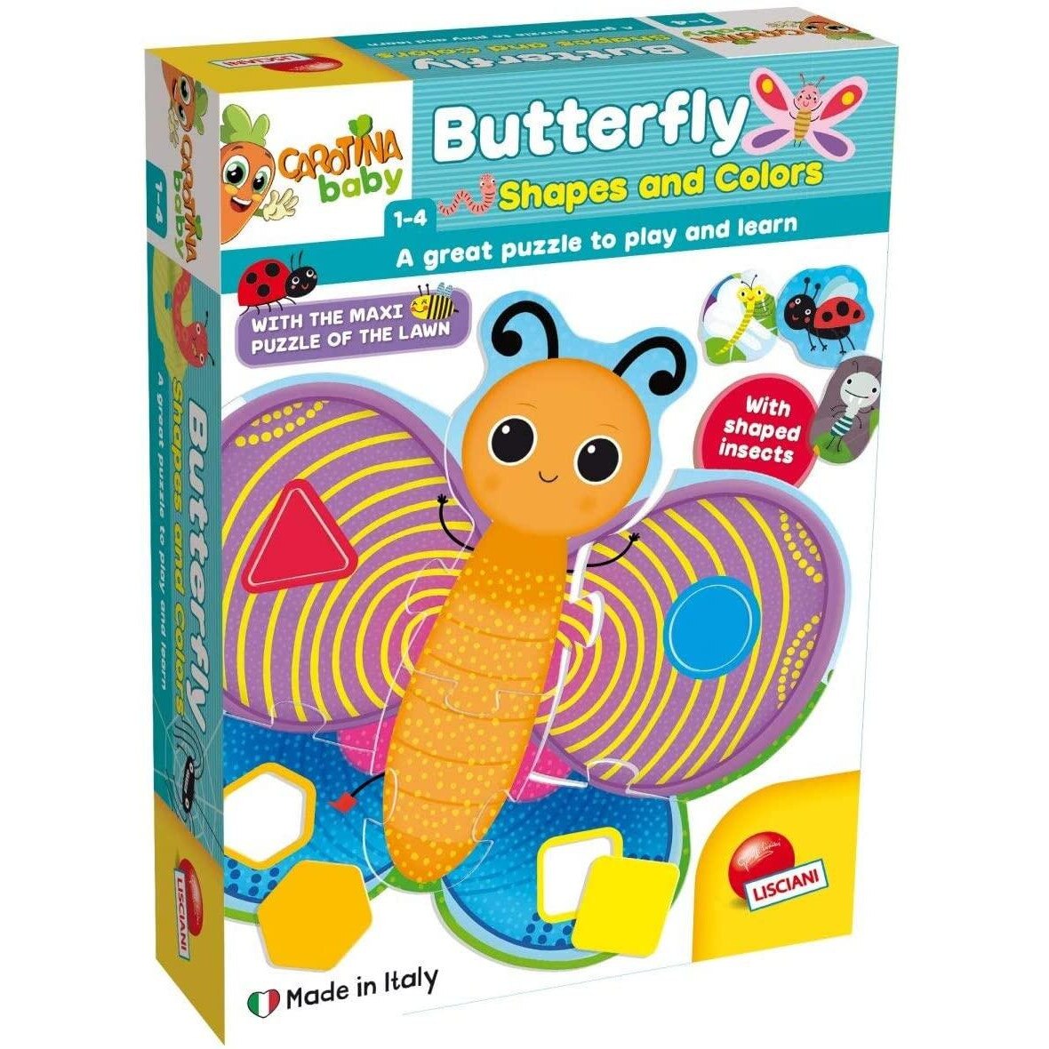 Puzzle de podea - Fluturas cu forme si culori (29 piese)