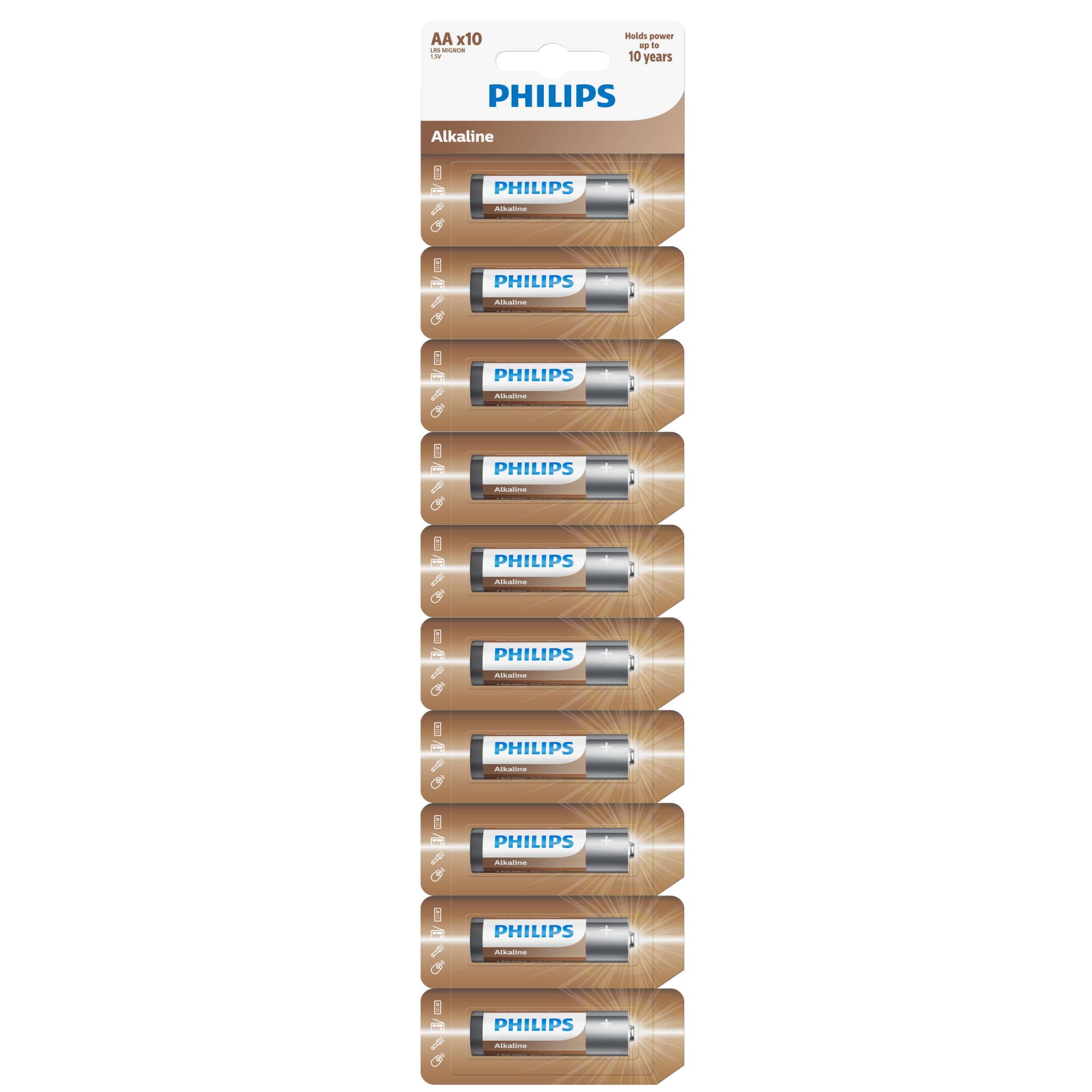 Baterii Alcaline Philips AA Entry Tear-off, 10 buc