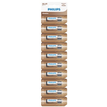 Baterii Alcaline Philips AA Entry Tear-off, 10 buc Baterii Alcaline Philips AA Entry Tear-off, 10 buc