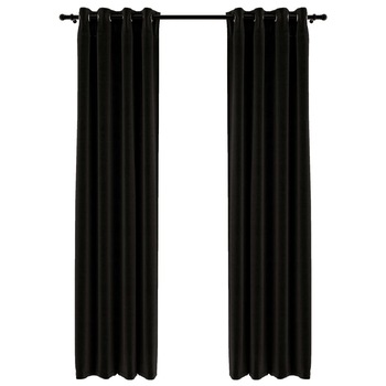 Set de 2 perdele opace cu aspect de panza cu ocheti, vidaXL, Tesatura, 140 x 245 cm, Antracit Set de 2 perdele opace cu aspect de panza cu ocheti, vidaXL, Tesatura, 140 x 245 cm, Antracit