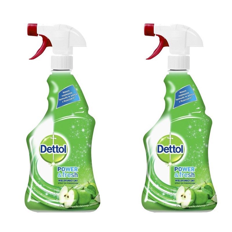 Set 2 bucati Spray Multifunctional Dettol Trigger Green Apple, 500 ml