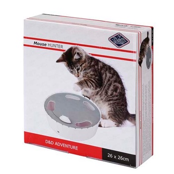 Jucarie electrica pentru pisici, Mouse Hunter, D&D Adventure, Ebi, 26.5 x 26.5 x 7 cm, Alb Jucarie electrica pentru pisici, Mouse Hunter, D&D Adventure, Ebi, 26.5 x 26.5 x 7 cm, Alb