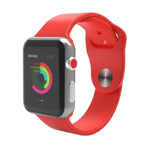 Curea Smart Watch, Compatibila cu Apple Watch 1/2/3/4/5, Nike+, Bratara din Silicon, Lata 42/44mm, Rosie