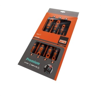 Set de surubelnite 7 buc, Bahco, izolat 1000V, cap drept si cap Pozidrive Set de surubelnite 7 buc, Bahco, izolat 1000V, cap drept si cap Pozidrive