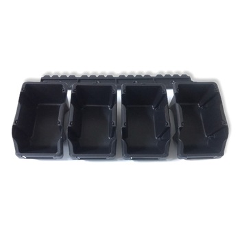 Set sina de perete cu 4 cutii organizare, 41.5x8x17 cm Set sina de perete cu 4 cutii organizare, 41.5x8x17 cm