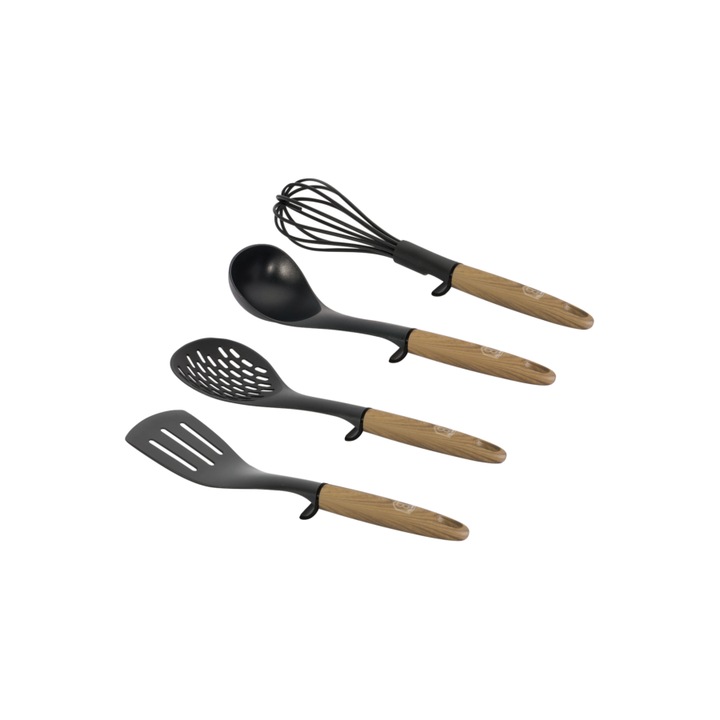 Set ustensile de bucatarie, 4 piese, Berlinger Haus Ebony Maple Line, BH 6219