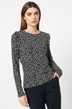 Zabaione, Bluza cu model floral Andreea, Negru/Alb Zabaione, Bluza cu model floral Andreea, Negru/Alb