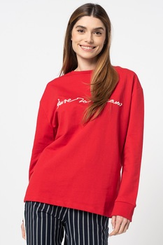 Z ONE by ZABAIONE, Bluza sport cu aplicatie text Larissa, Rosu vermilion Z ONE by ZABAIONE, Bluza sport cu aplicatie text Larissa, Rosu vermilion