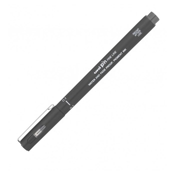 Liner Uni-Ball PIN01-200S, 0.1mm, pe baza de apa, gri inchis Liner Uni-Ball PIN01-200S, 0.1mm, pe baza de apa, gri inchis