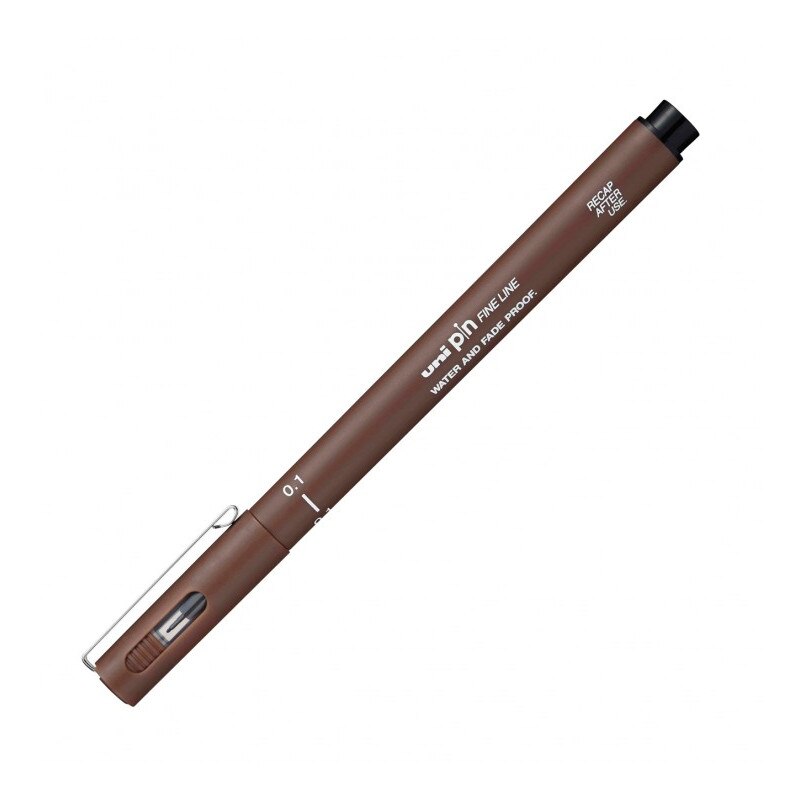 Liner Uni-Ball PIN01-200S, 0.1mm, pe baza de apa, sepia