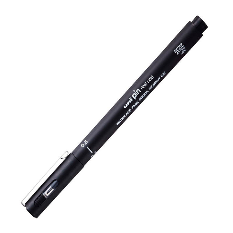 Liner Uni-Ball PIN05-200S 0.5mm, pe baza de apa, negru