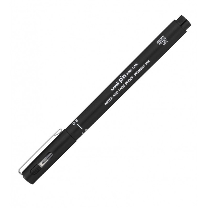 Подложка Uni-Ball PIN08-200S 0.8mm, на водна основа, черна