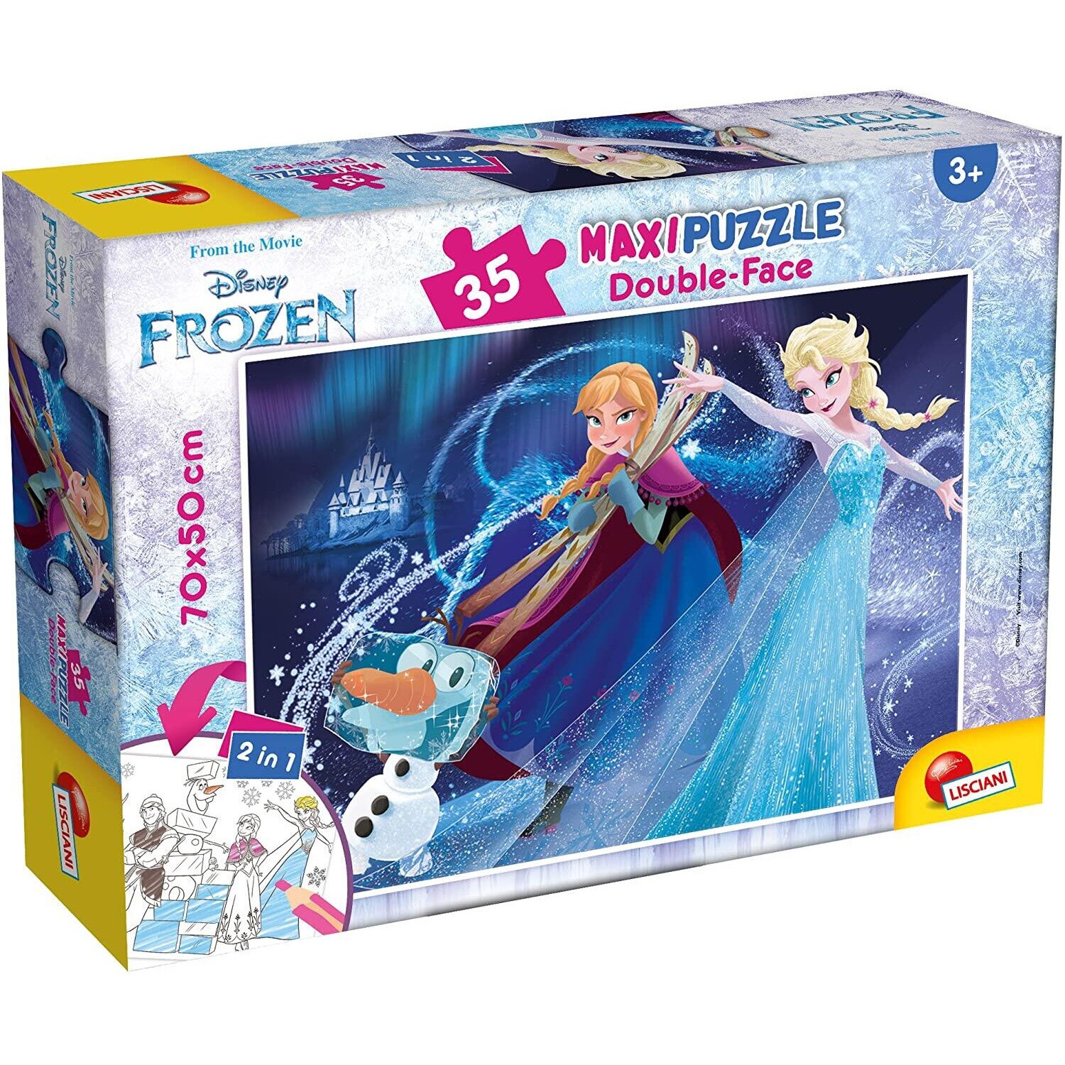 Puzzle de colorat maxi, Frozen, 35 piese