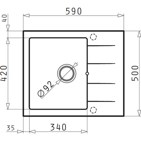Chiuveta bucatarie Pyramis Pyragranite ATHLOS, 590x510mm, 1 cuva, 1 picurator, adancime 205mm, reversibila, bej