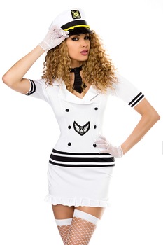 Costumatie Pilot Femeie, Erotica Collection, XS-M, Alb/Negru Costumatie Pilot Femeie, Erotica Collection, XS-M, Alb/Negru