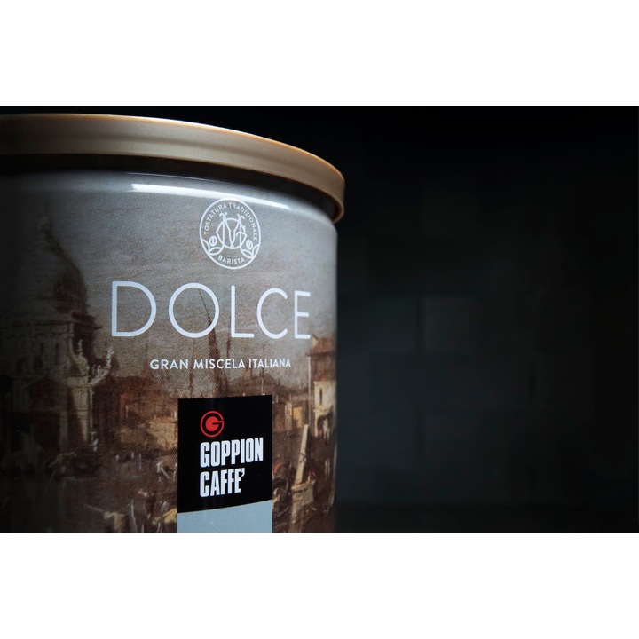 Cafea macinata Dolce, Goppion Caffe, cu cafeina, 250 g