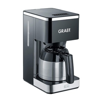 Cafetiera Graef, FK412, cu functie de preinfuzare pentru potentarea aromei, capacitate 1L / 8 cesti, oprire automata, carafa din inox cu pereti dubli, 900 W, negru Cafetiera Graef, FK412, cu functie de preinfuzare pentru potentarea aromei, capacitate 1L / 8 cesti, oprire automata, carafa din inox cu pereti dubli, 900 W, negru