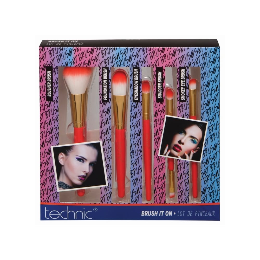 Set pensule machiaj, Technic, Brush It On, 5 pensule