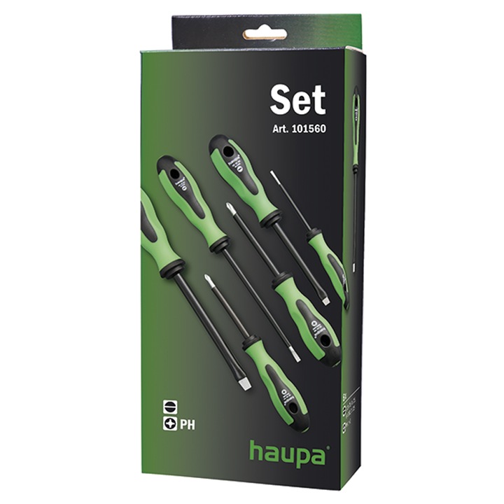 Set 6 surubelnite izolate, Haupa, culoare verde