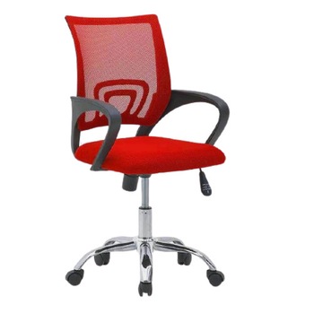 Scaun ergonomic birou, Click, cu brate, poliester/mesh, rosu, 54 x 53 x 98 cm