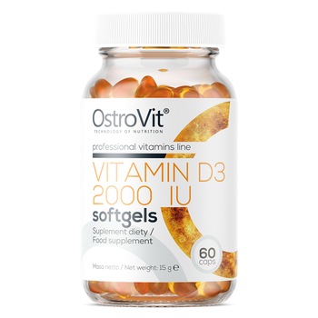 Supliment alimentar, Vitamina D3, OstroVit Vitamin D3 2000 IU - 60 capsule (60 doze) Supliment alimentar, Vitamina D3, OstroVit Vitamin D3 2000 IU - 60 capsule (60 doze)