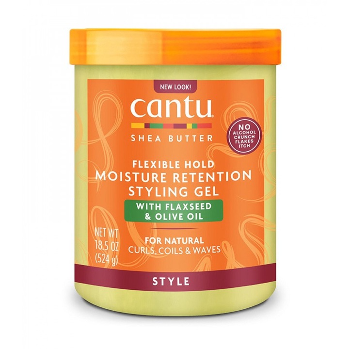 Gel de styling Cantu Flaxseed and Olive Oil pentru par cret 517 g