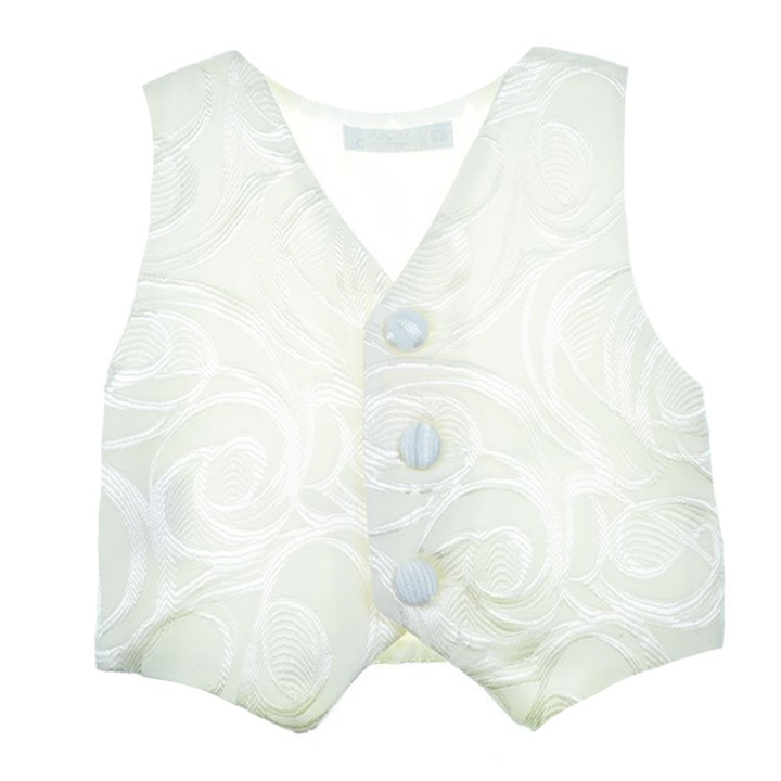 Vesta de botez pentru baieti Christopher Baby Club VST-5-0-6-luni-68-cm, Crem 36074