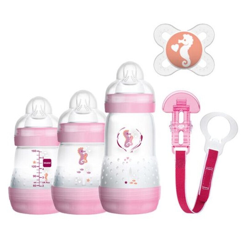 Set 6 piese alimentatie bebelusi MAM 286001R, Roz