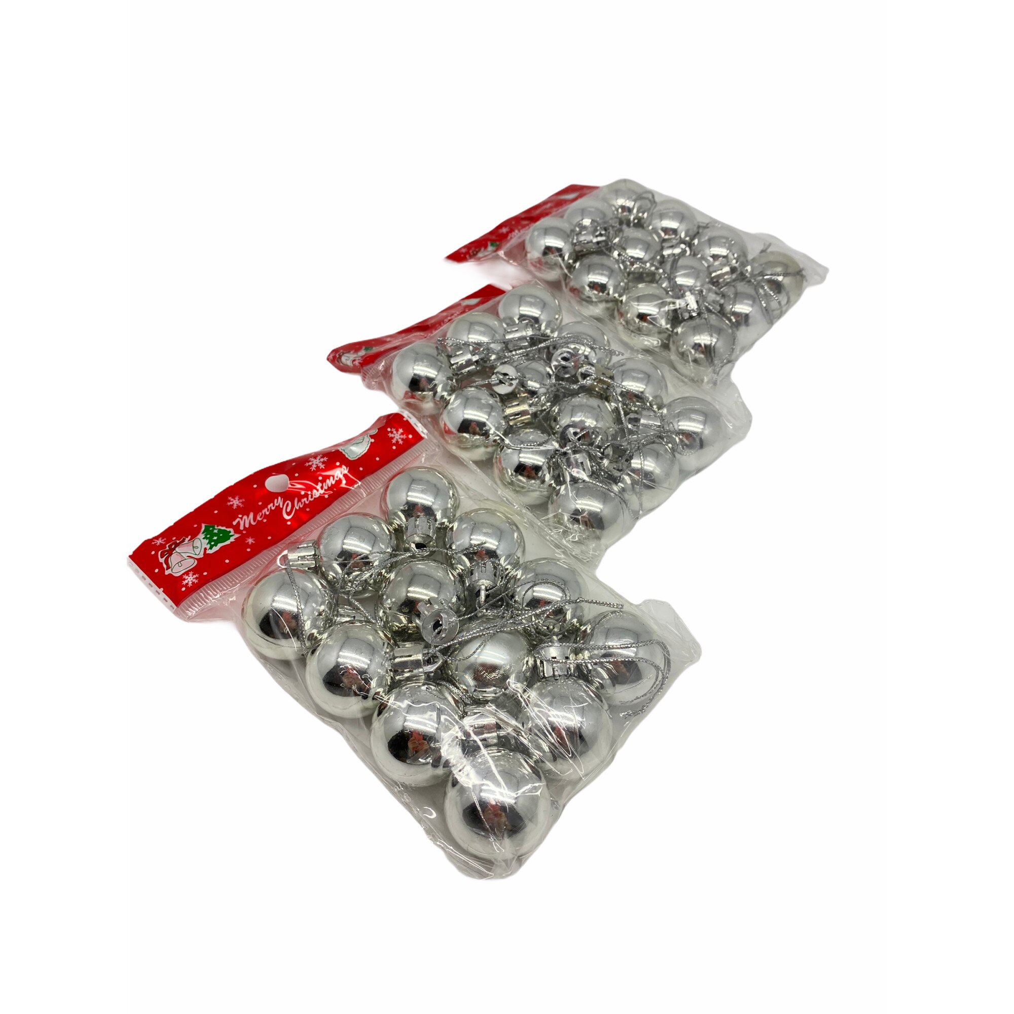 Set 36 globuri brad, Atelier, Argintiu, 3cm