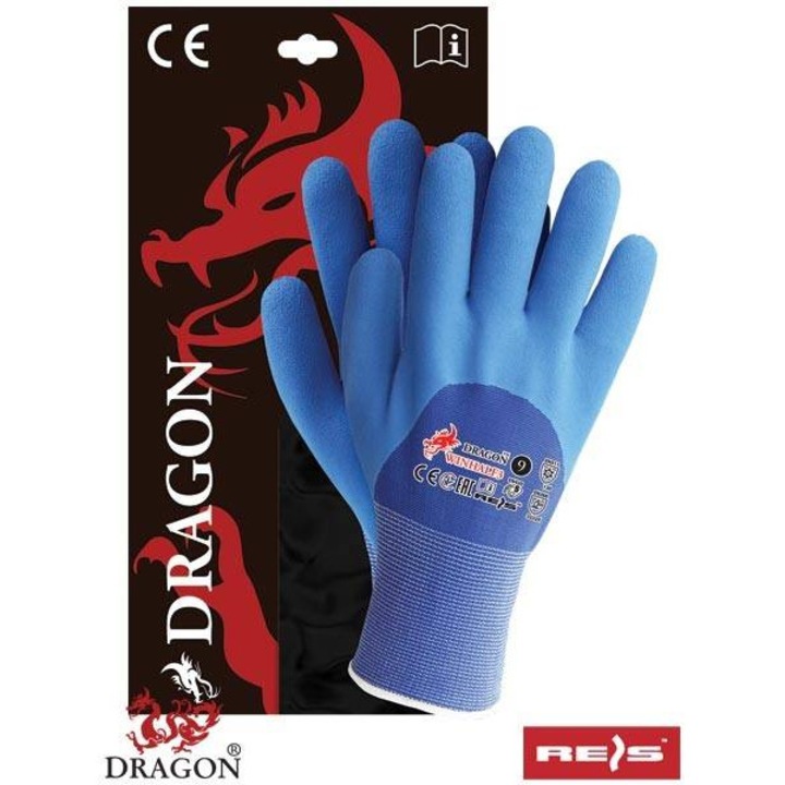Manusi de protectie izolate si imersate in latex Winhalf 10 Albastru