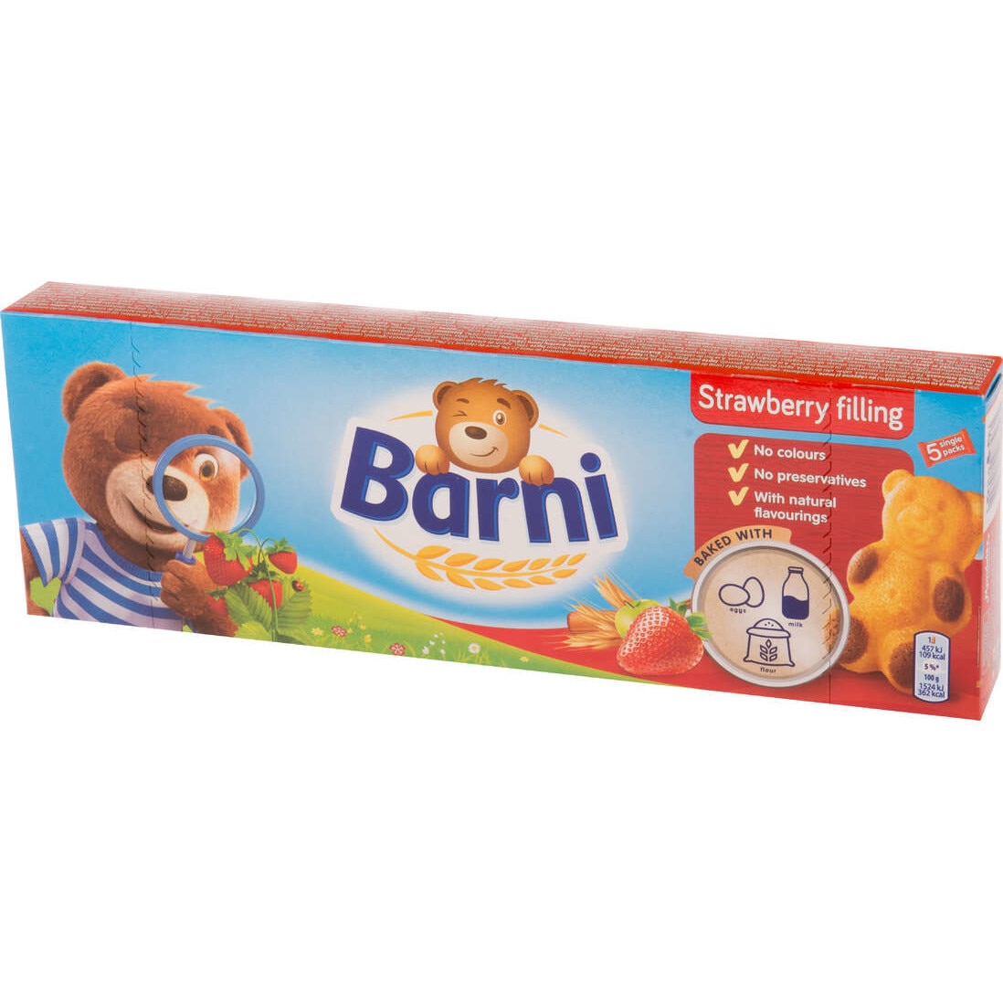 Prajitura cu umplutura de capsune si mere 24x30g Barni