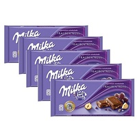 pachet 5x ciocolata cu lapte alpin cu stafide si alune maruntite 100g milka imagen 33_0_
0