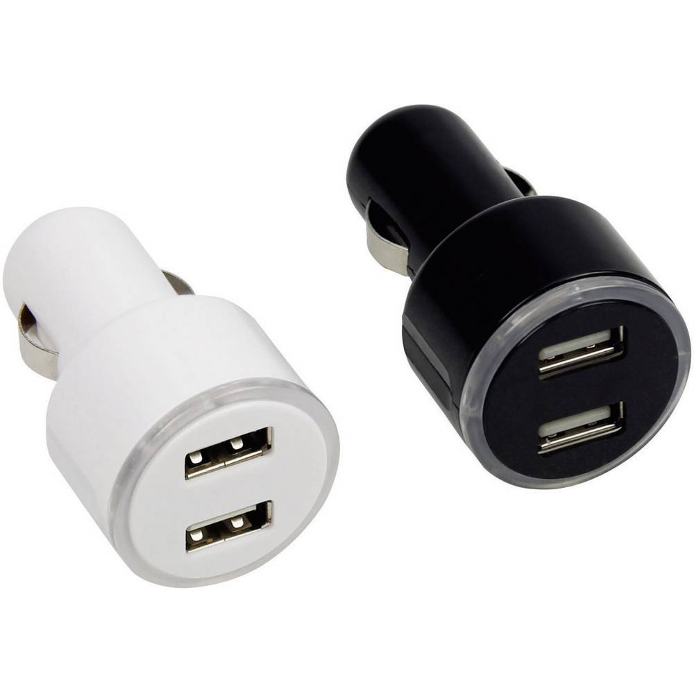 Set incarcator auto USB, Cartrend, 12 V, 2,1 A, 2 buc